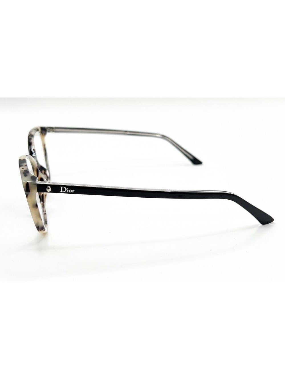 Dior Montaigne N33 Tfv White Havana Black Authentic Eyeglasses 52-15-140 - Picture 2 of 5